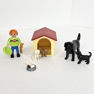 Playmobil 4498 Dog Family Set Farm Figure Dog Accessories Black Labrador Extra